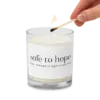 Safe to Hope Glass jar soy wax candle - Image 2